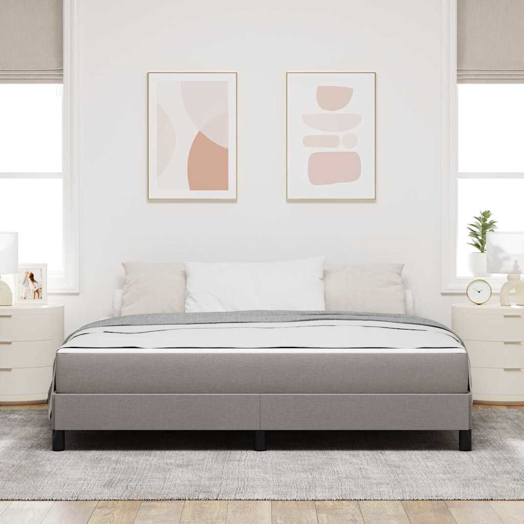 Lit à ressorts avec matelas Taupe 180 x 200 cm tissu - XIOS