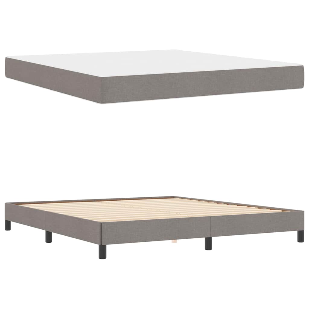 Lit à ressorts avec matelas Taupe 180 x 200 cm tissu - XIOS