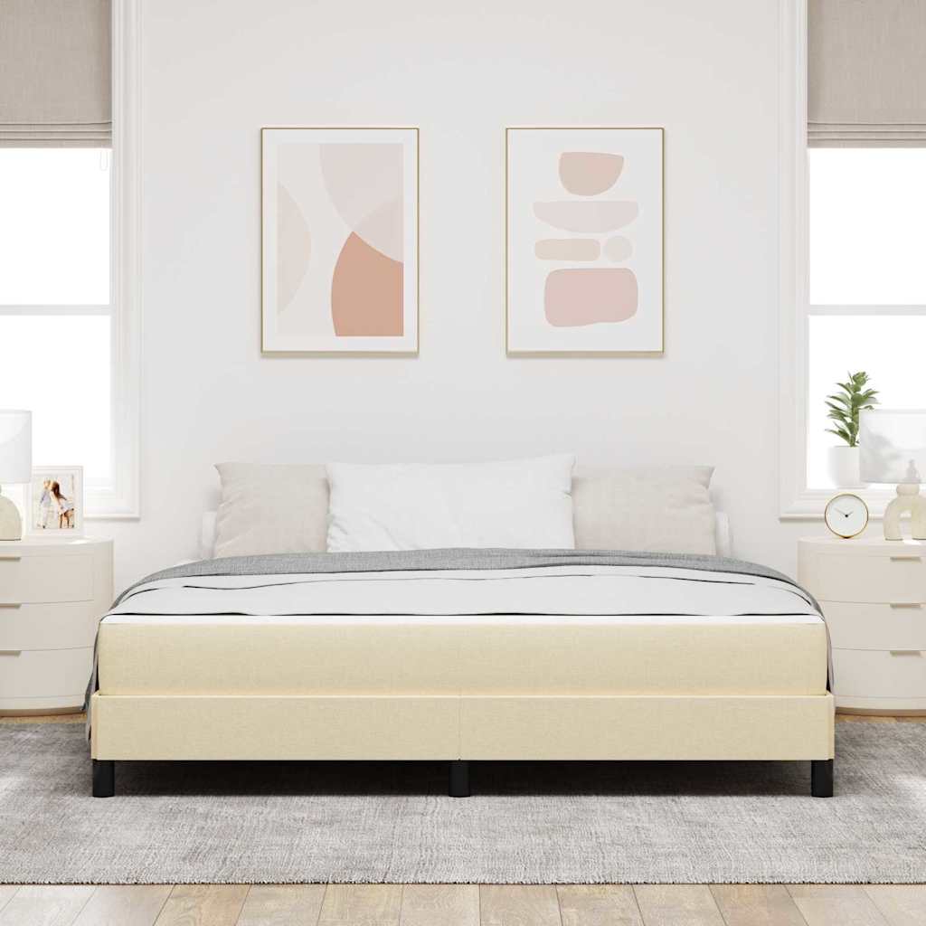 Lit à ressorts Crème 180 x 200 cm tissu - XIOS