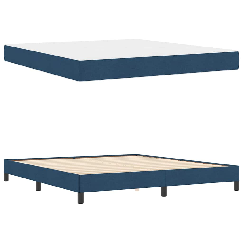 Lit à ressorts avec matelas Bleu 180 x 200 cm tissu - XIOS