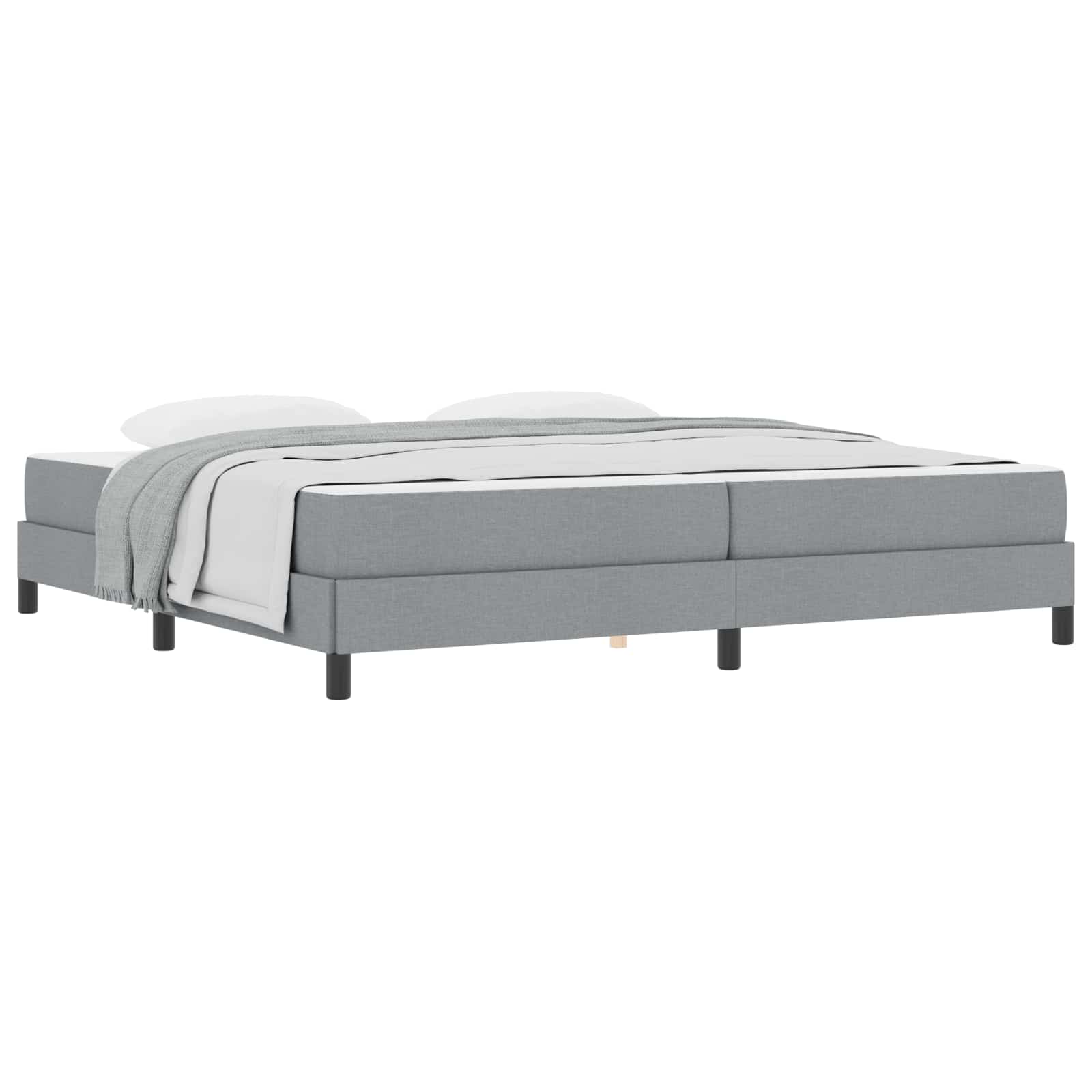 Lit à ressorts avec matelas Gris clair 200 x 200 cm tissu - XIOS