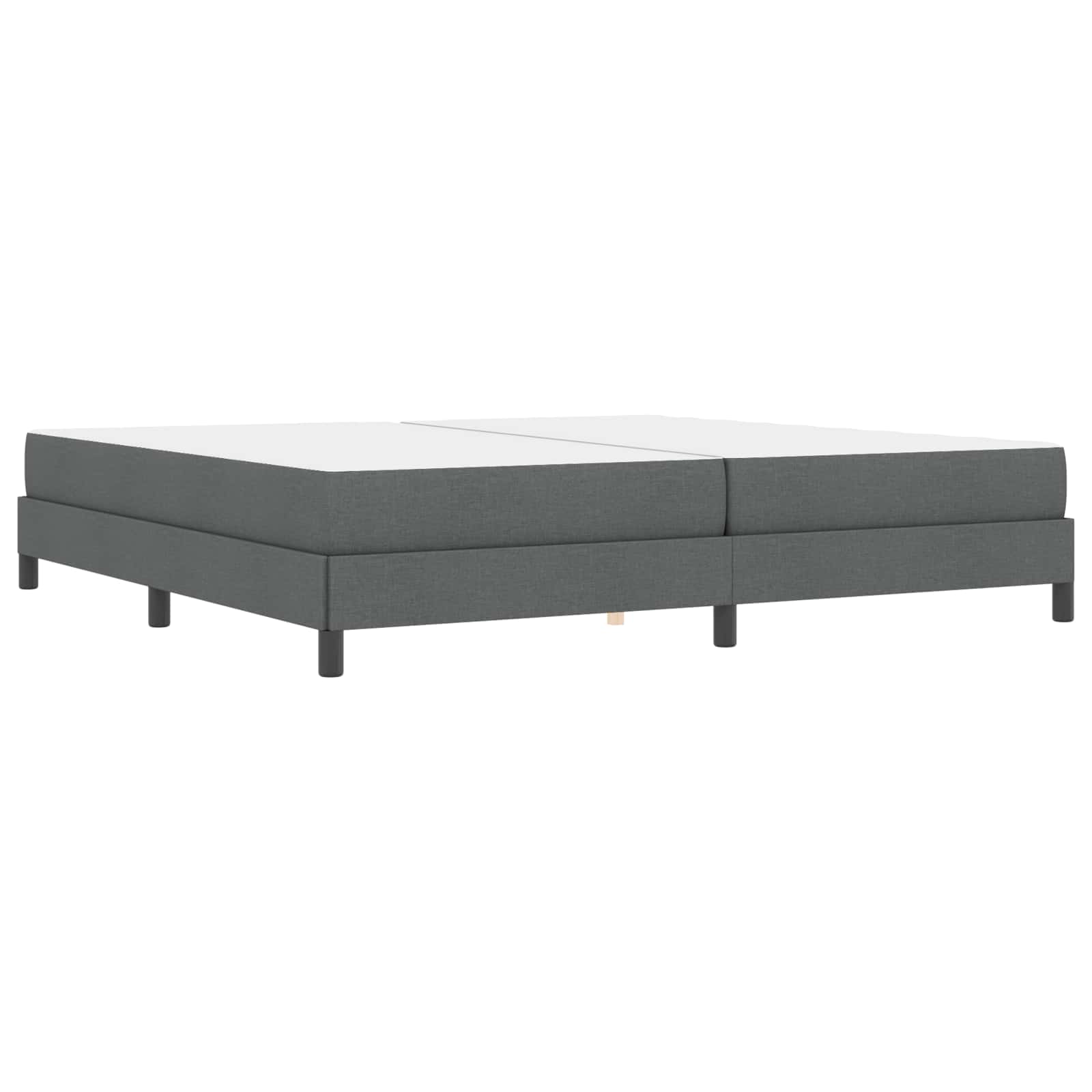 Lit à ressorts avec matelas Gris foncé 200 x 200 cm tissu - XIOS