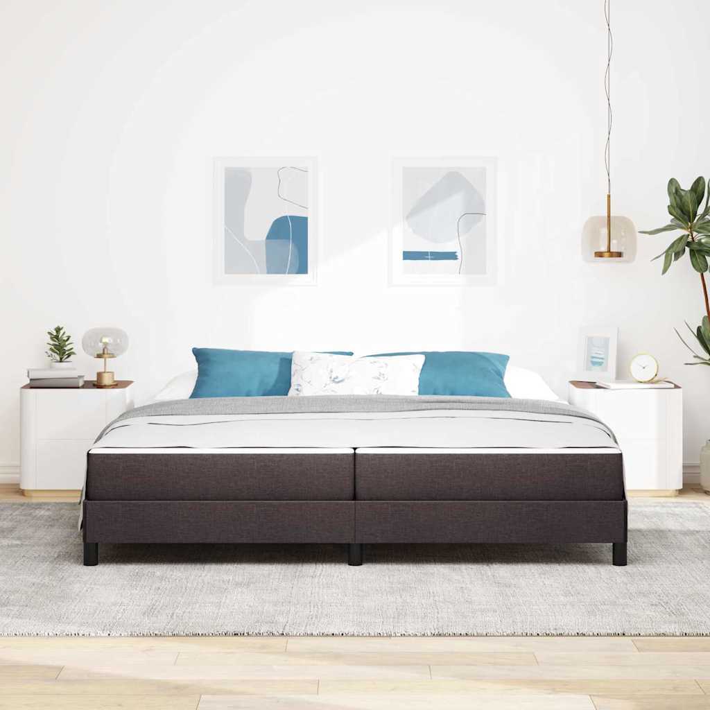 Lit à ressorts avec matelas Marron foncé 200 x 200 cm tissu - XIOS