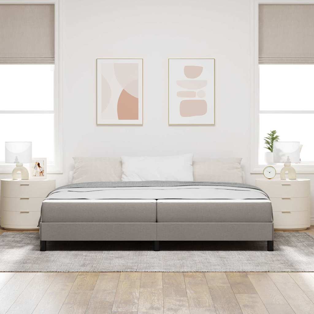 Lit à ressorts avec matelas Taupe 200 x 200 cm tissu - XIOS