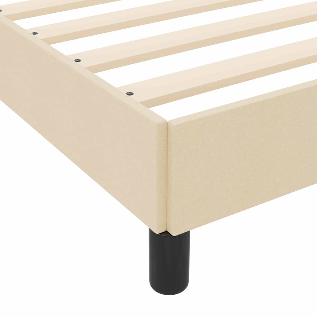 Lit à ressorts avec matelas Crème 200 x 200 cm tissu - XIOS