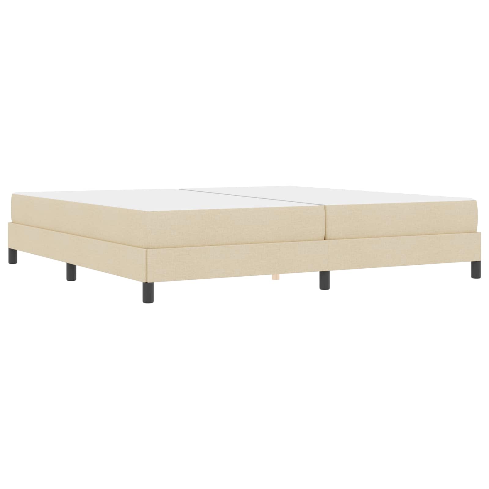 Lit à ressorts avec matelas Crème 200 x 200 cm tissu - XIOS