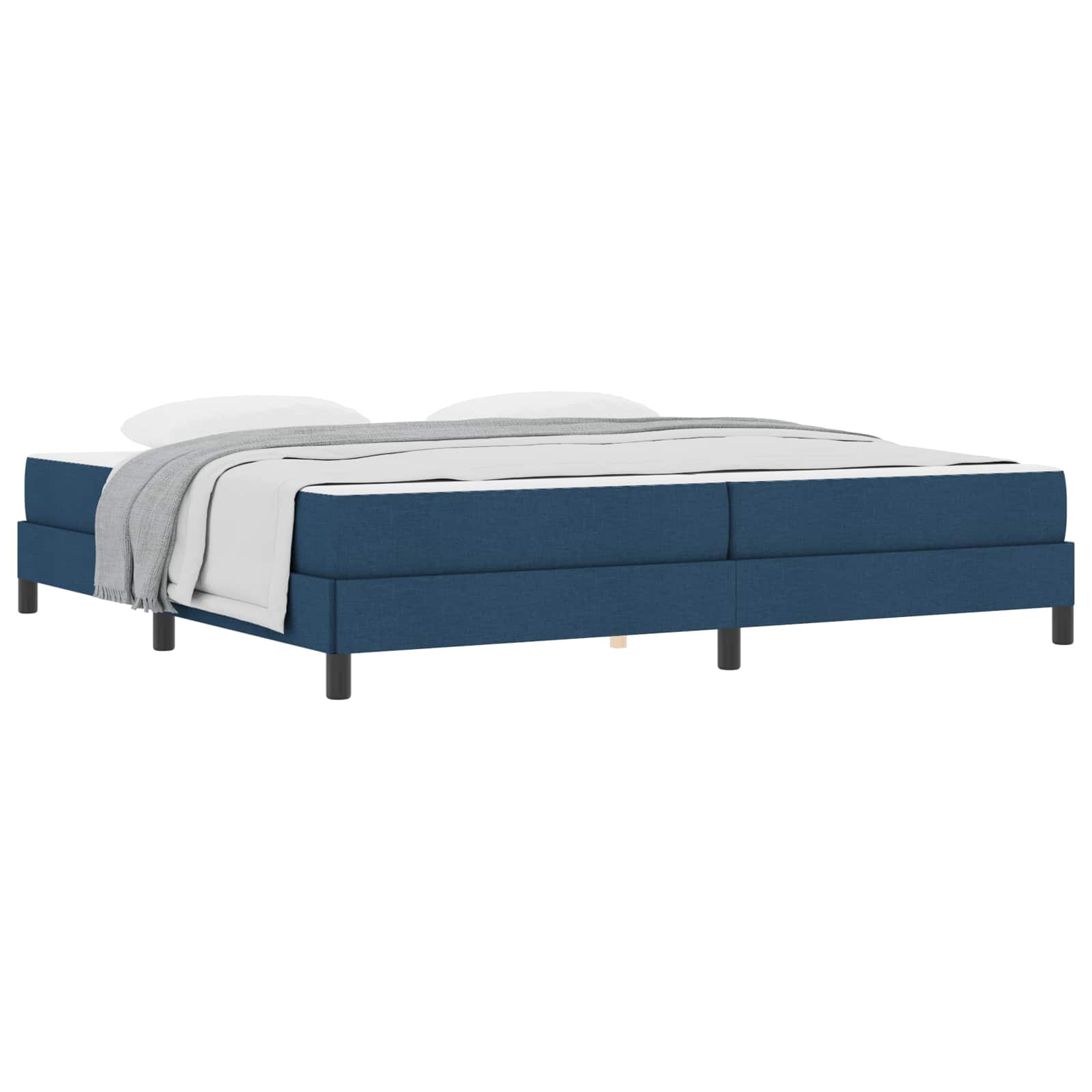 Lit à ressorts avec matelas Bleu 200 x 200 cm tissu - XIOS