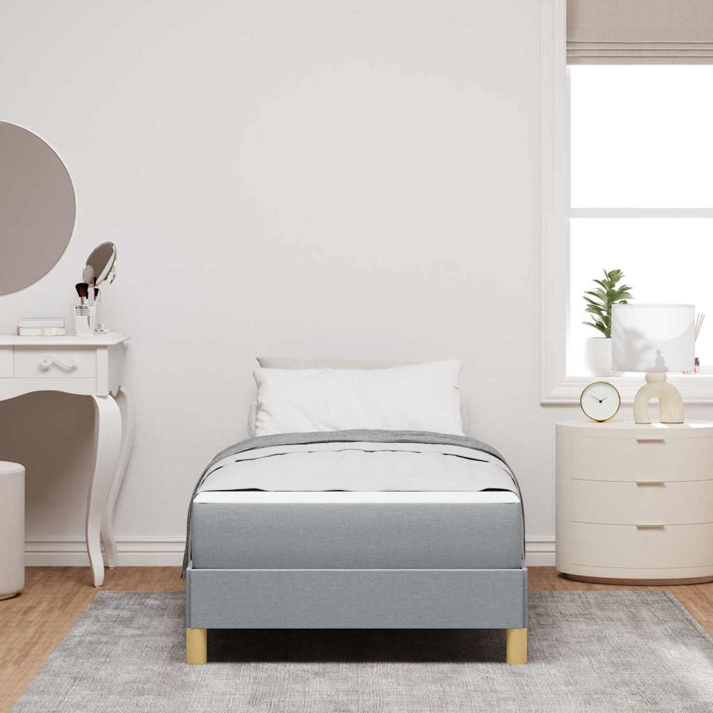Lit à ressorts avec matelas Gris clair 80 x 200 cm tissu - XIOS