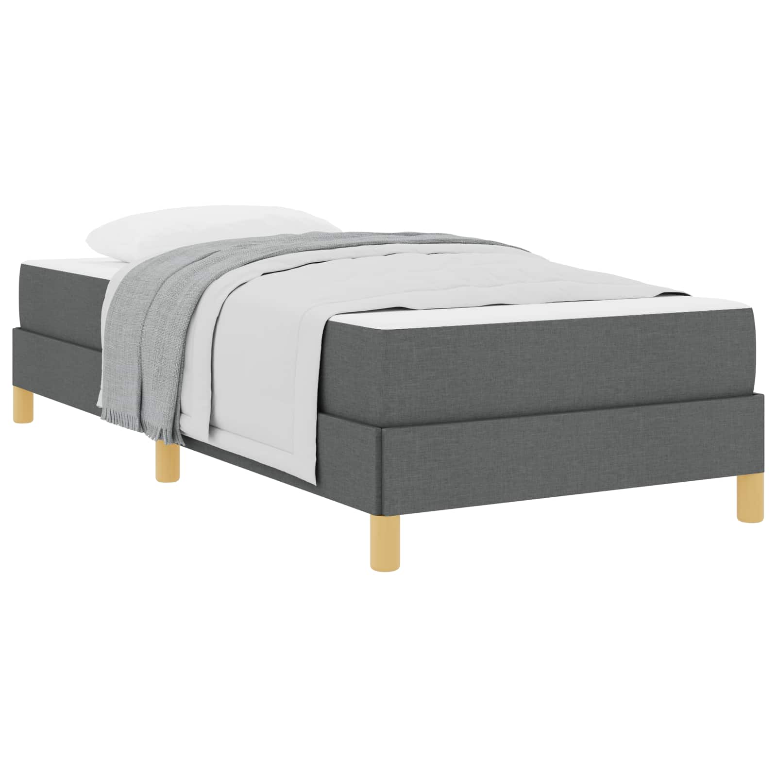 Lit à ressorts avec matelas Gris foncé 80 x 200 cm tissu - XIOS