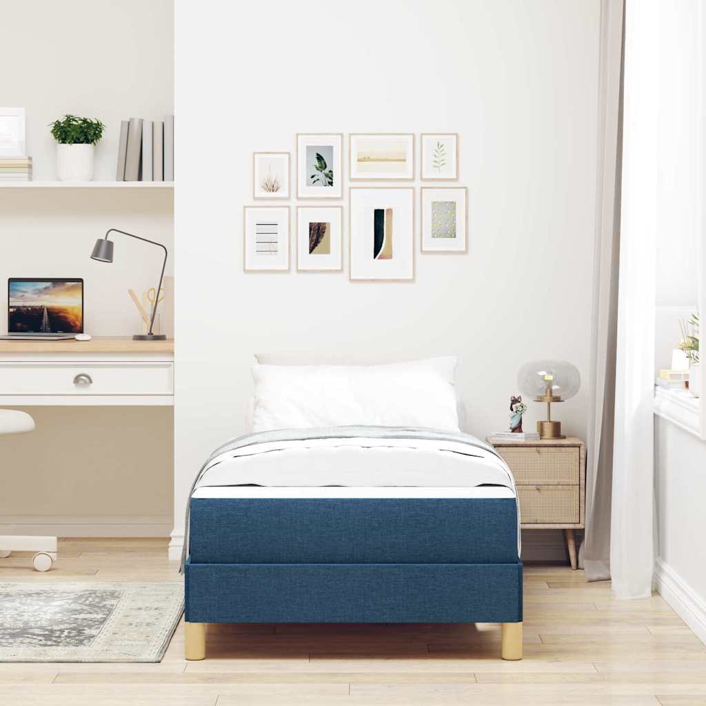 Lit à ressorts avec matelas Bleu 80 x 200 cm tissu - XIOS