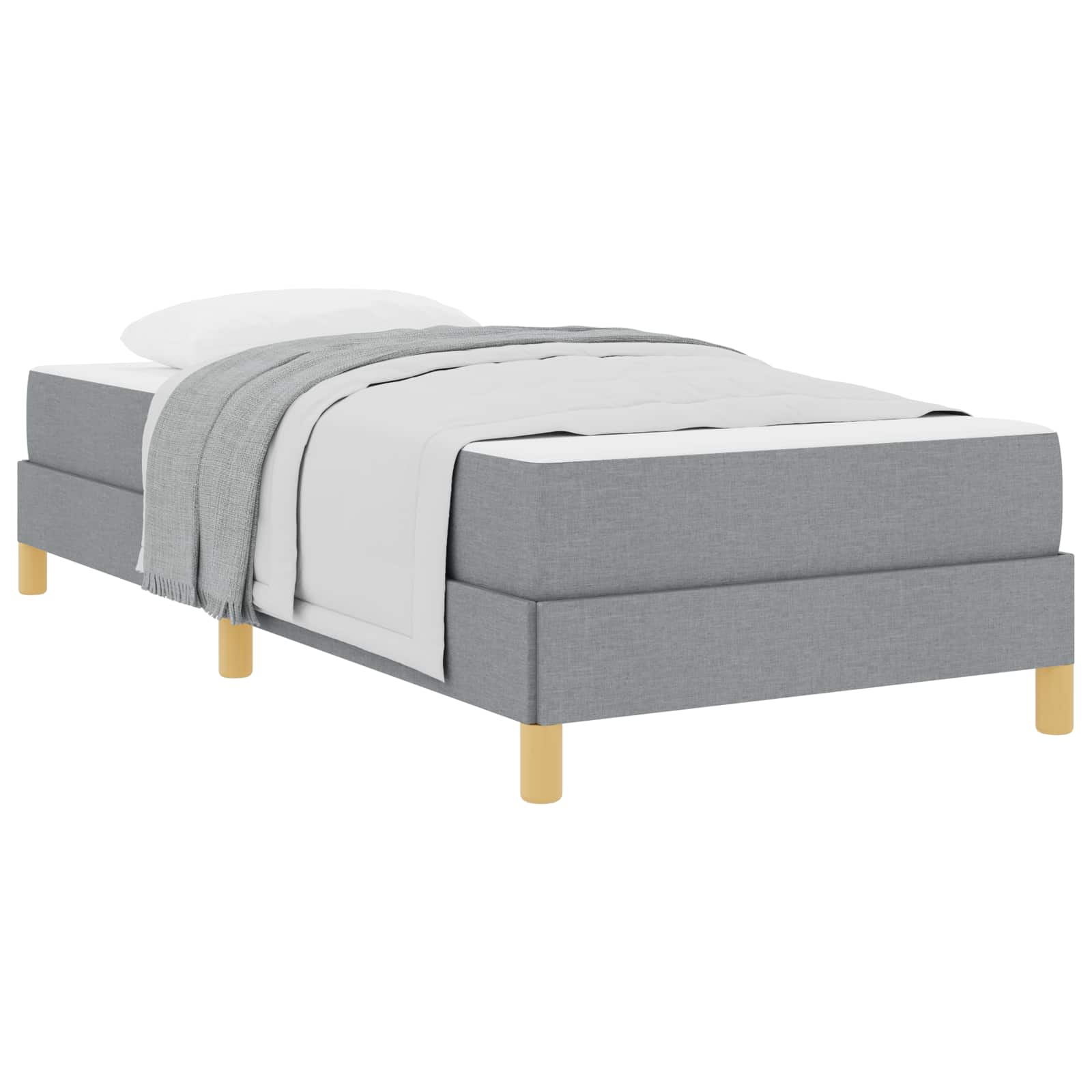 Lit à ressorts avec matelas Gris clair 90 x 190 cm tissu - XIOS