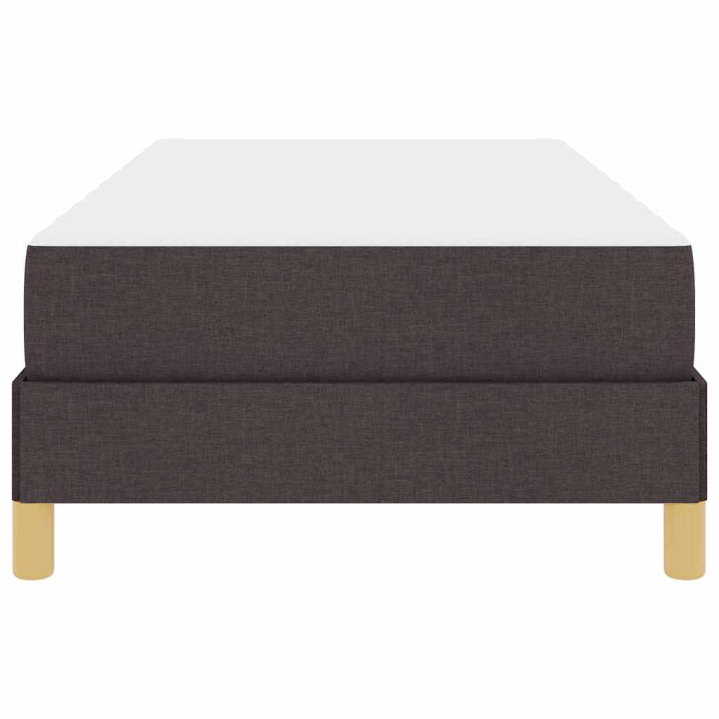 Lit à ressorts avec matelas Marron foncé 90 x 200 cm tissu - XIOS