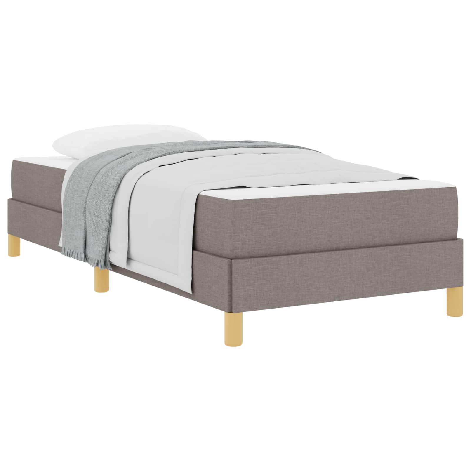 Lit à ressorts avec matelas Taupe 90 x 200 cm tissu - XIOS
