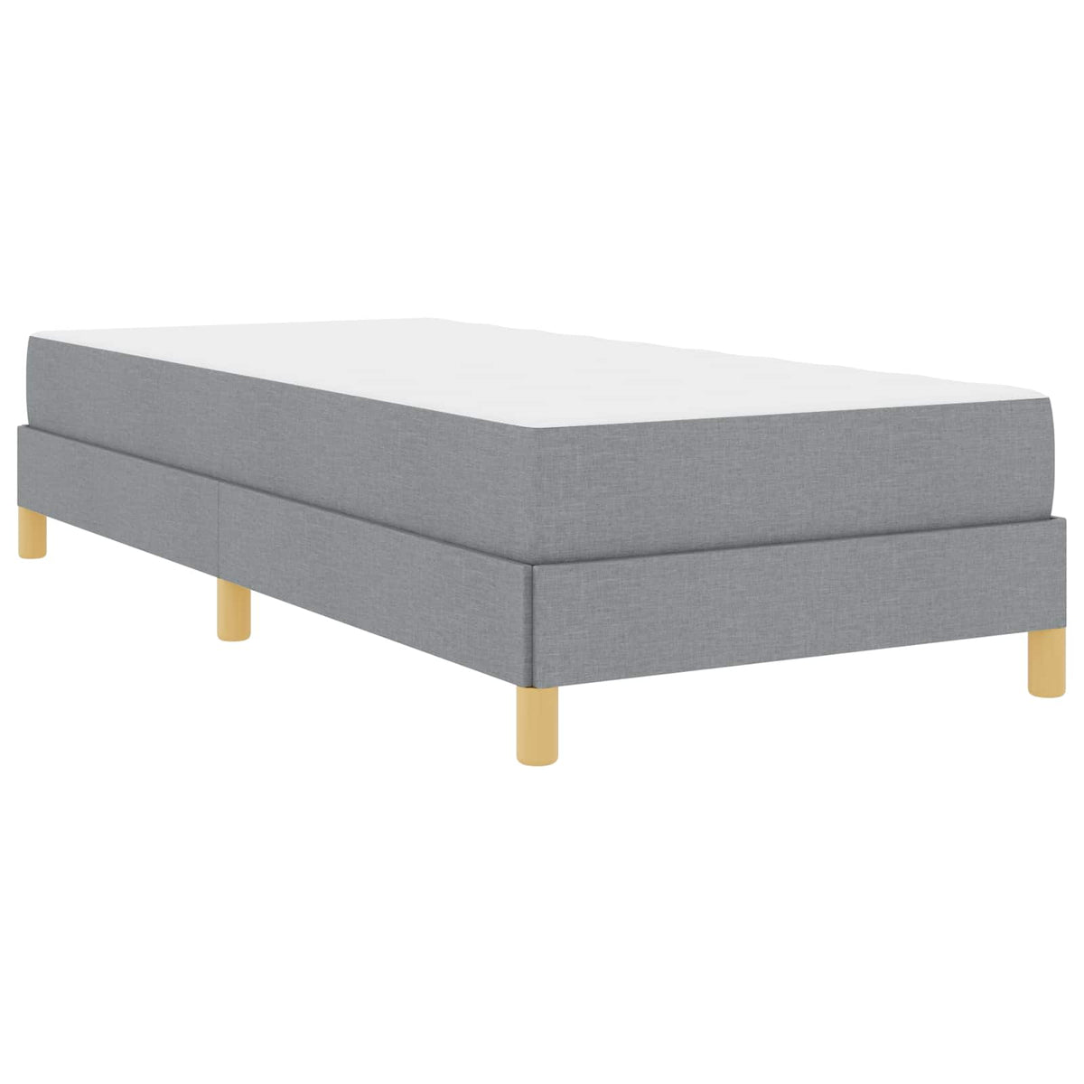 Lit à ressorts avec matelas Gris clair 100 x 200 cm tissu