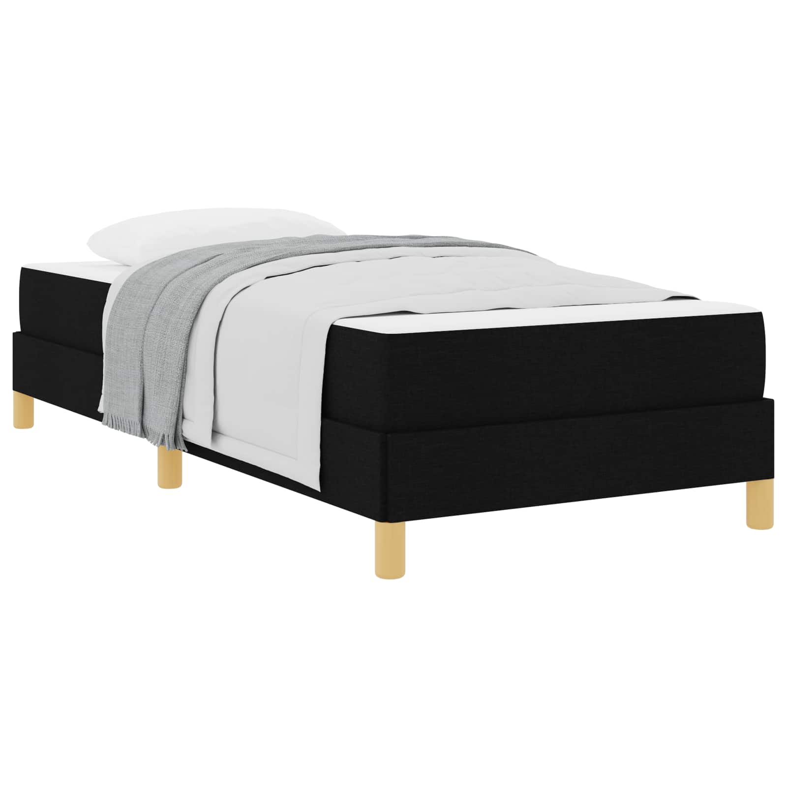 Lit à ressorts avec matelas Noir 100 x 200 cm tissu - XIOS
