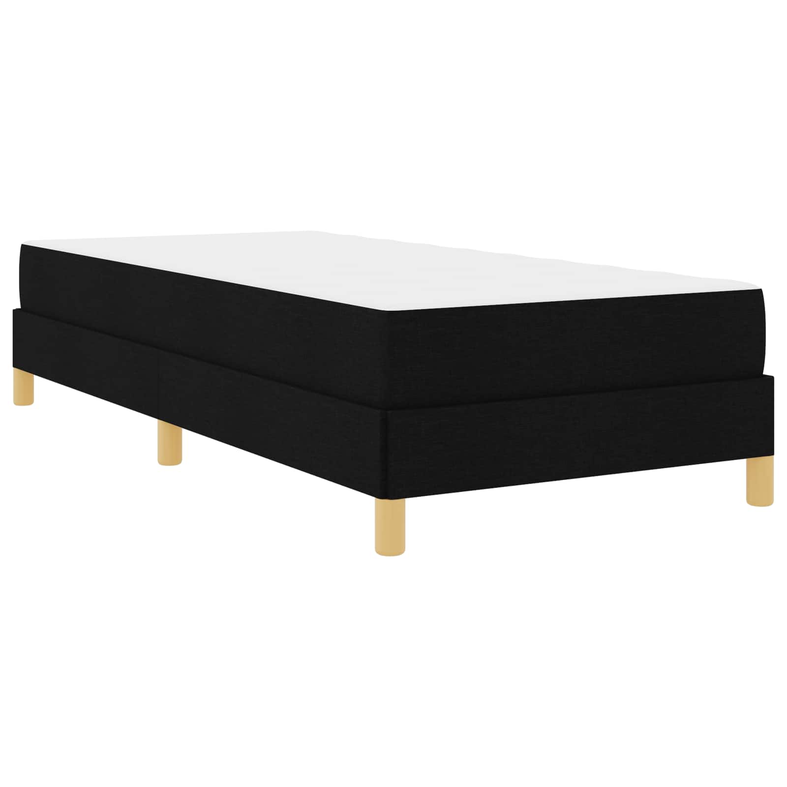 Lit à ressorts avec matelas Noir 100 x 200 cm tissu - XIOS