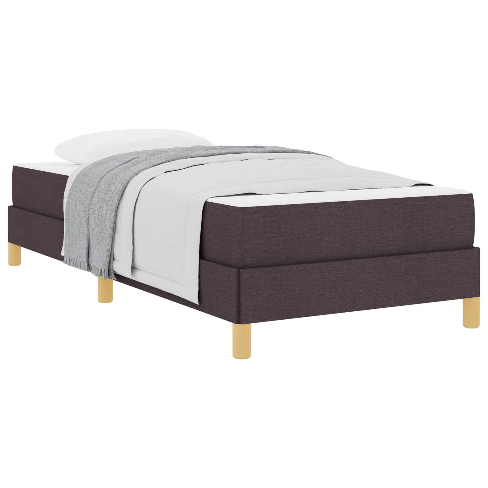 Lit à ressorts avec matelas Marron foncé 100 x 200 cm tissu - XIOS