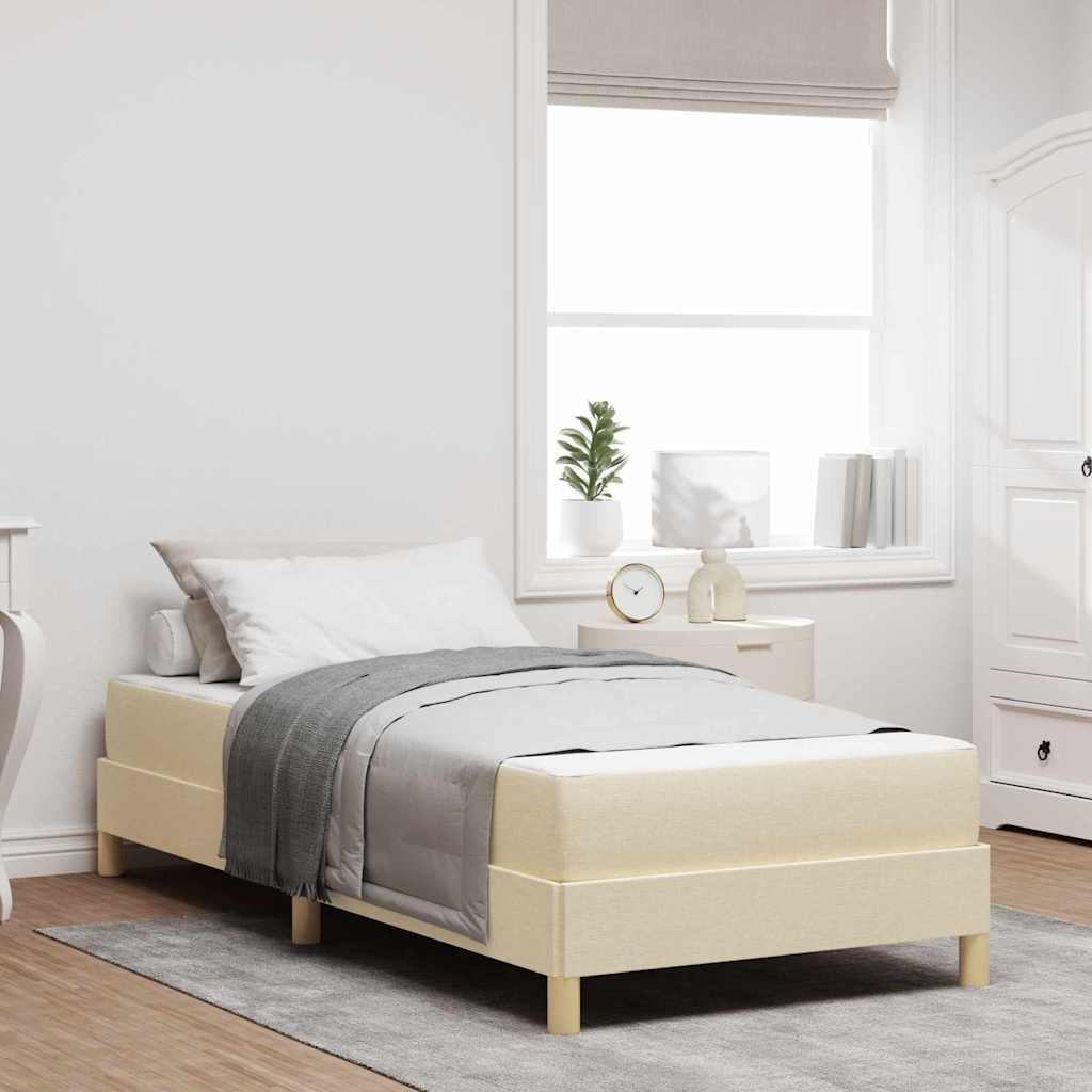 Lit à ressorts avec matelas Crème 100 x 200 cm tissu - XIOS