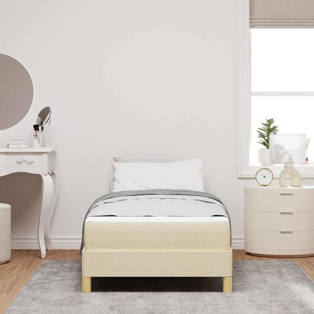 Lit à ressorts avec matelas Crème 100 x 200 cm tissu - XIOS