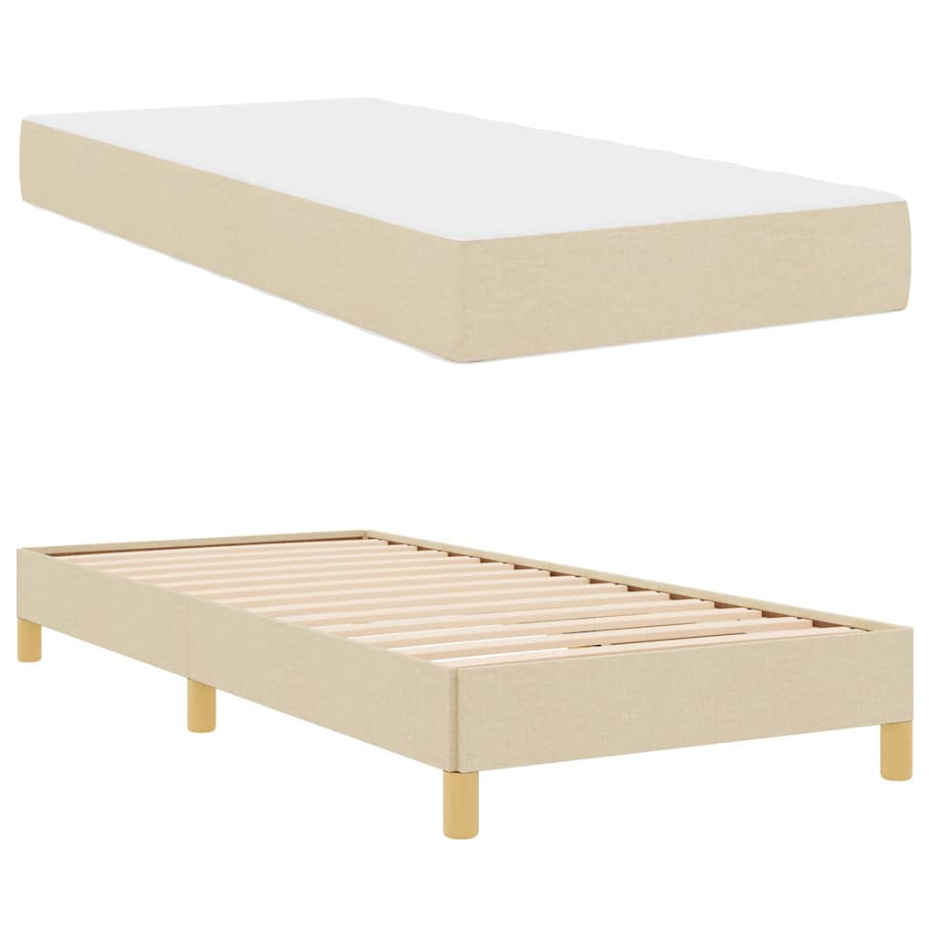 Lit à ressorts avec matelas Crème 100 x 200 cm tissu - XIOS