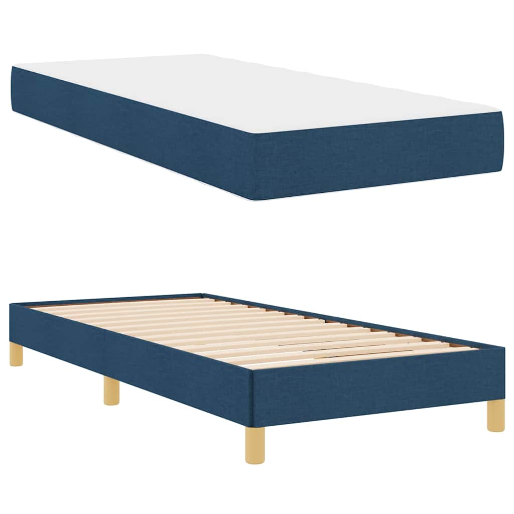 Lit à ressorts avec matelas Bleu 100 x 200 cm tissu - XIOS