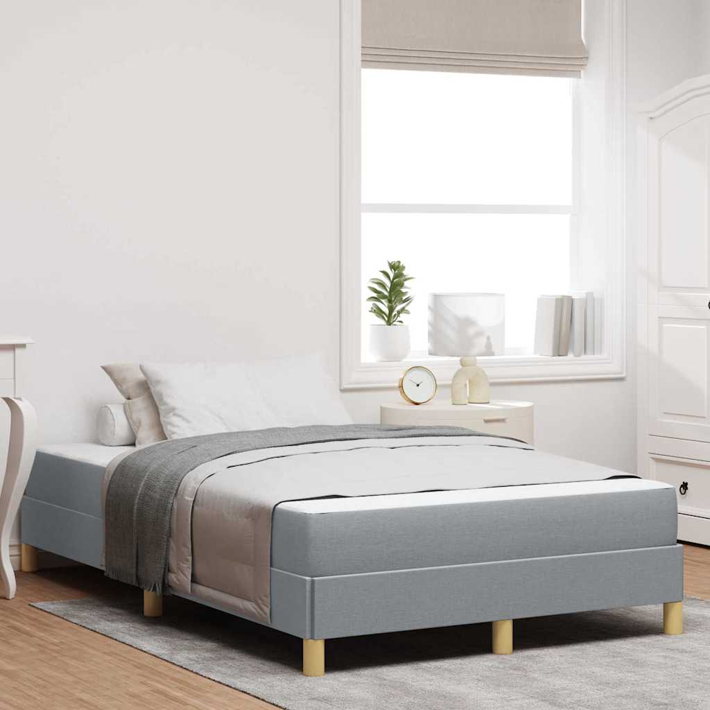 Lit à ressorts avec matelas Gris clair 120 x 190 cm tissu - XIOS