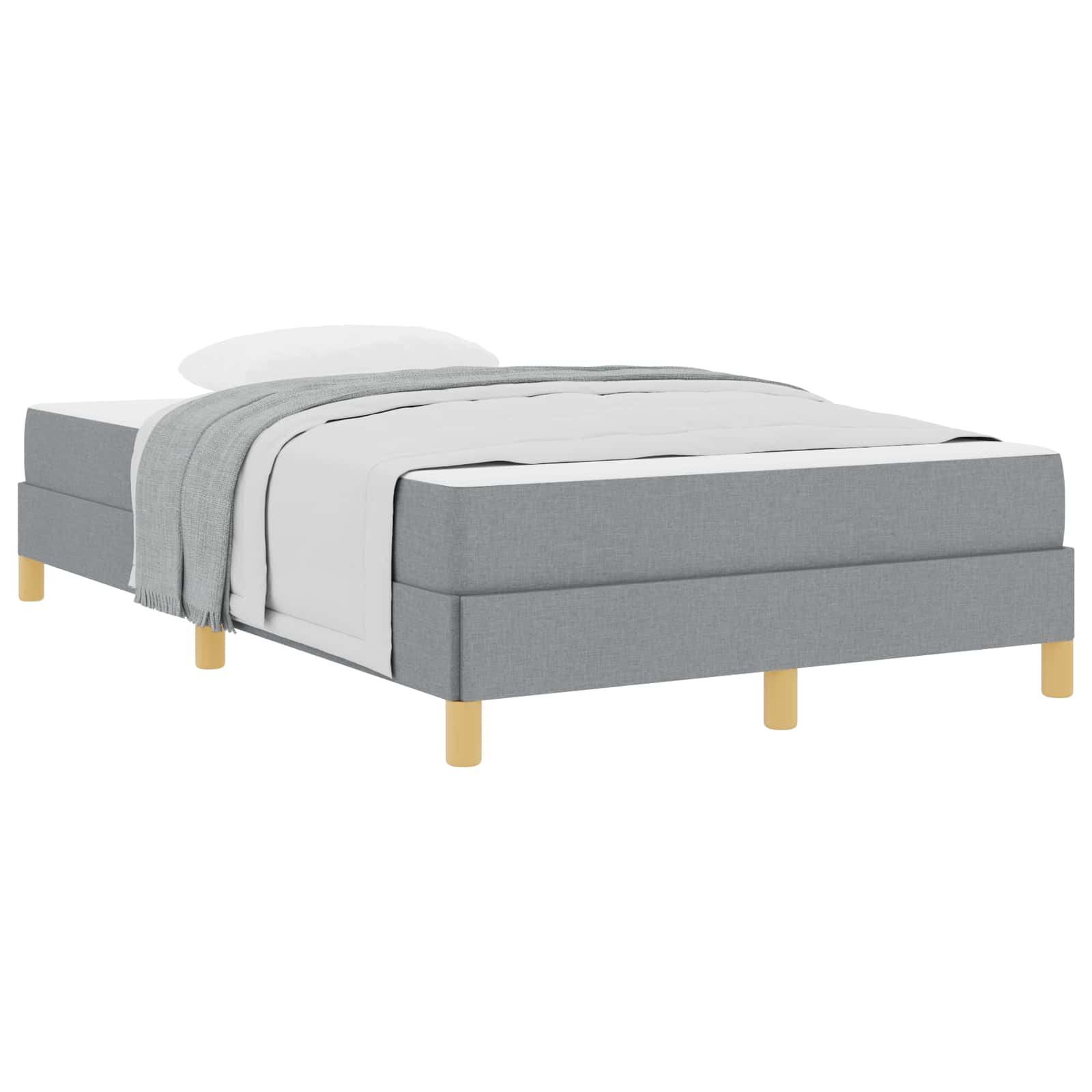 Lit à ressorts avec matelas Gris clair 120 x 190 cm tissu - XIOS