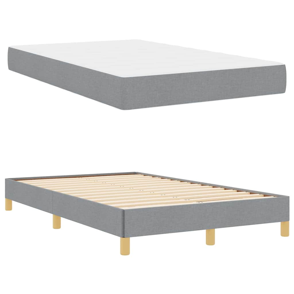 Lit à ressorts avec matelas Gris clair 120 x 190 cm tissu - XIOS
