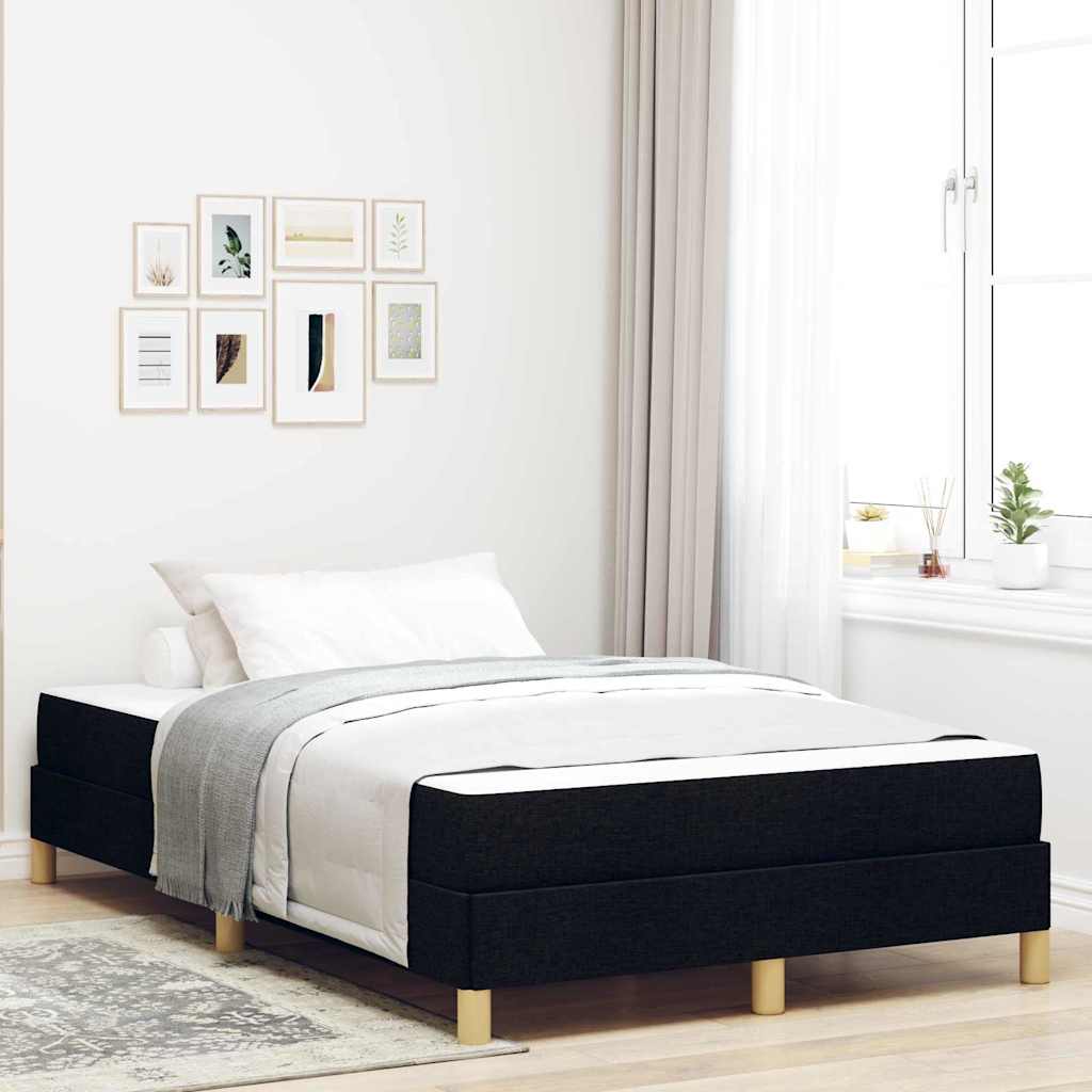 Lit à ressorts avec matelas Noir 120 x 190 cm tissu - XIOS