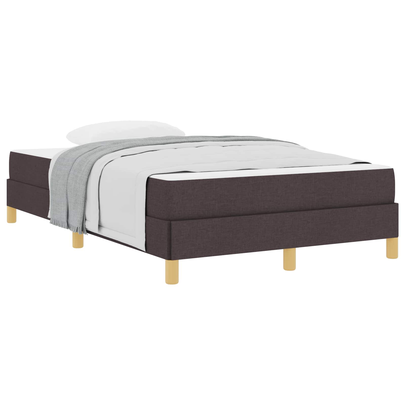 Lit à ressorts avec matelas Marron foncé 120 x 190 cm tissu - XIOS