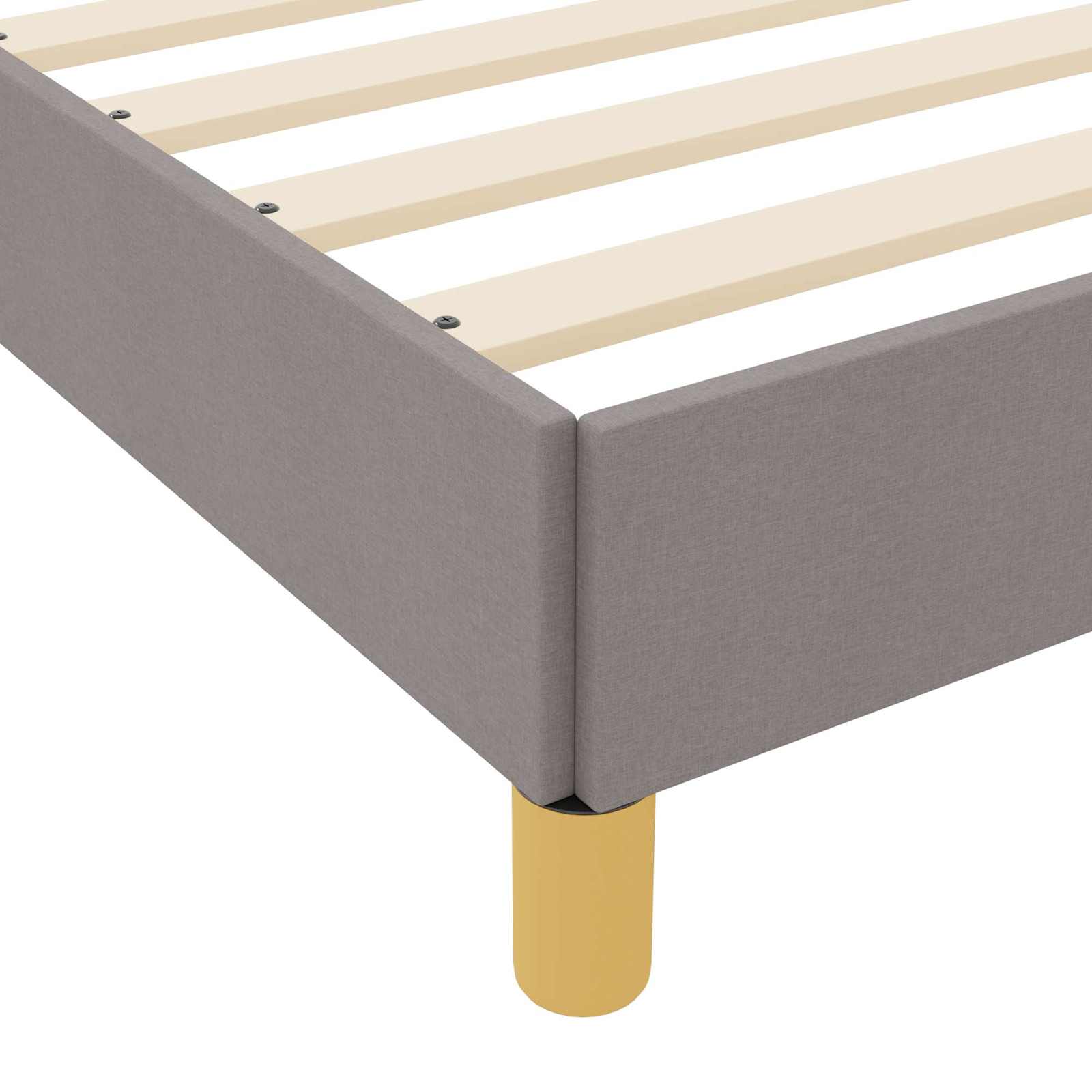 Lit à ressorts avec matelas Taupe 120 x 190 cm tissu - XIOS
