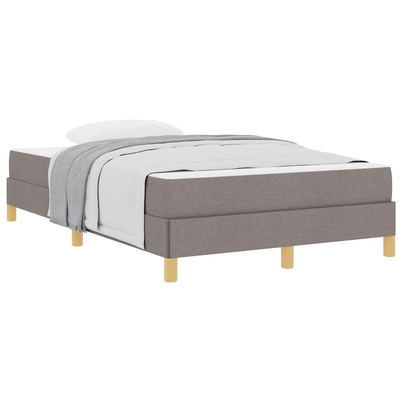 Lit à ressorts avec matelas Taupe 120 x 190 cm tissu - XIOS