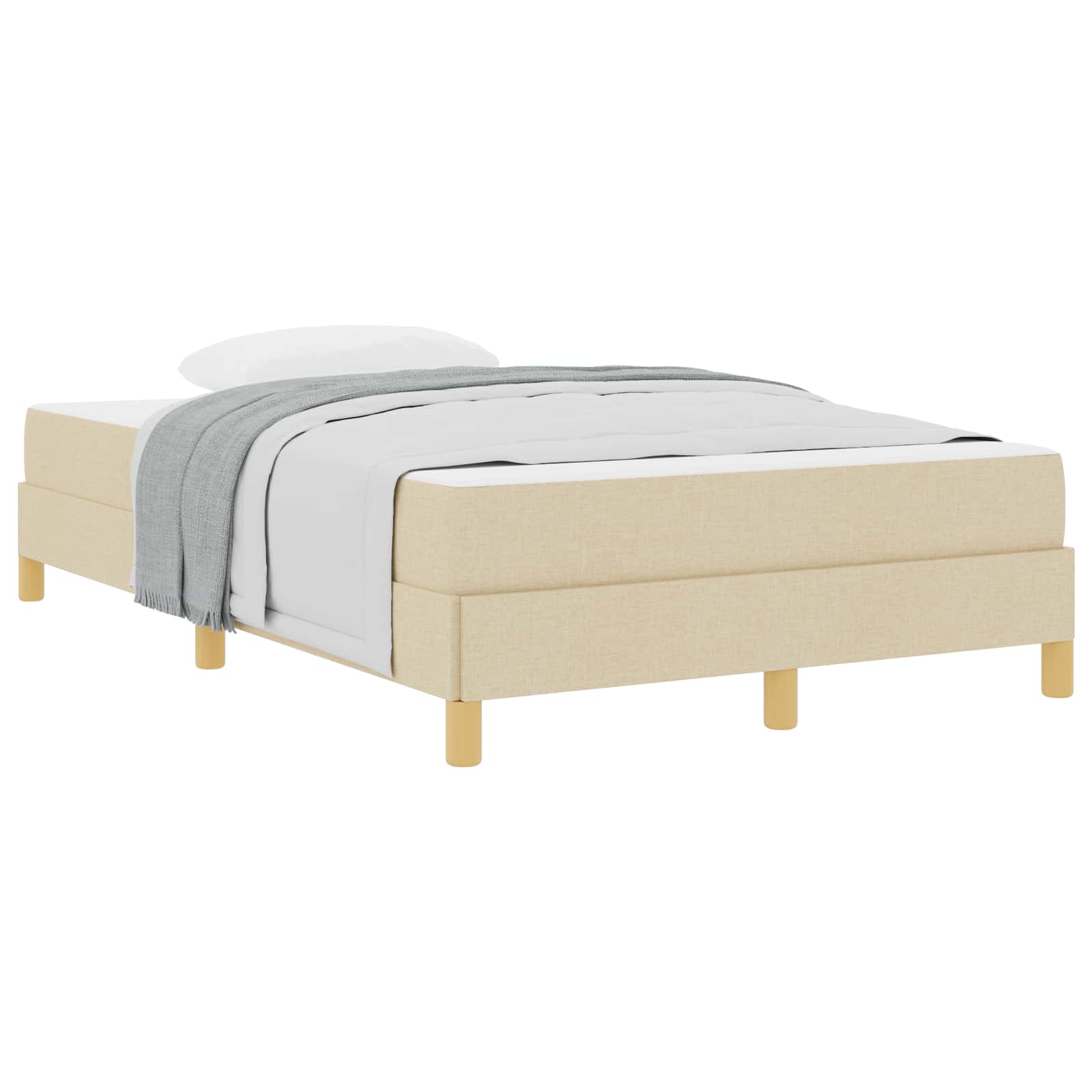 Lit à ressorts avec matelas Crème 120 x 190 cm tissu - XIOS