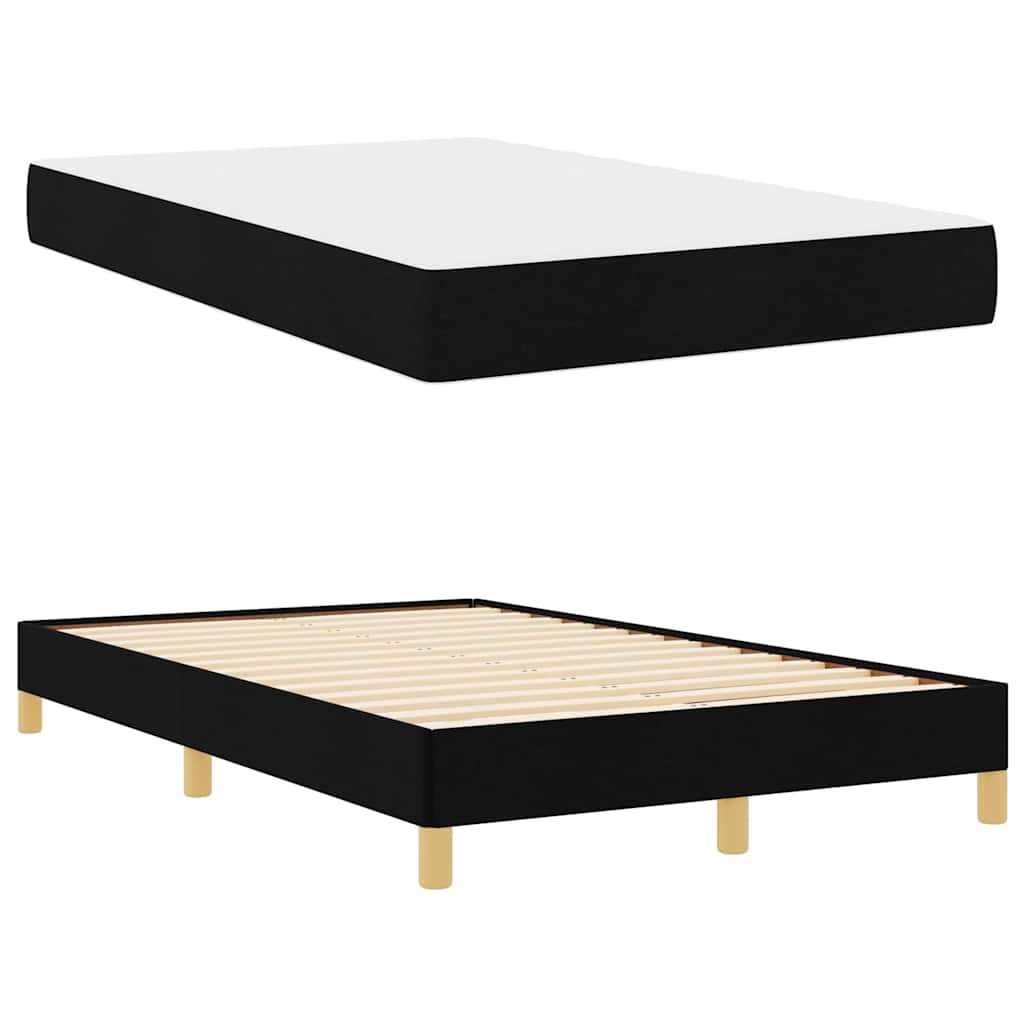 Lit à ressorts avec matelas Noir 120 x 200 cm tissu - XIOS