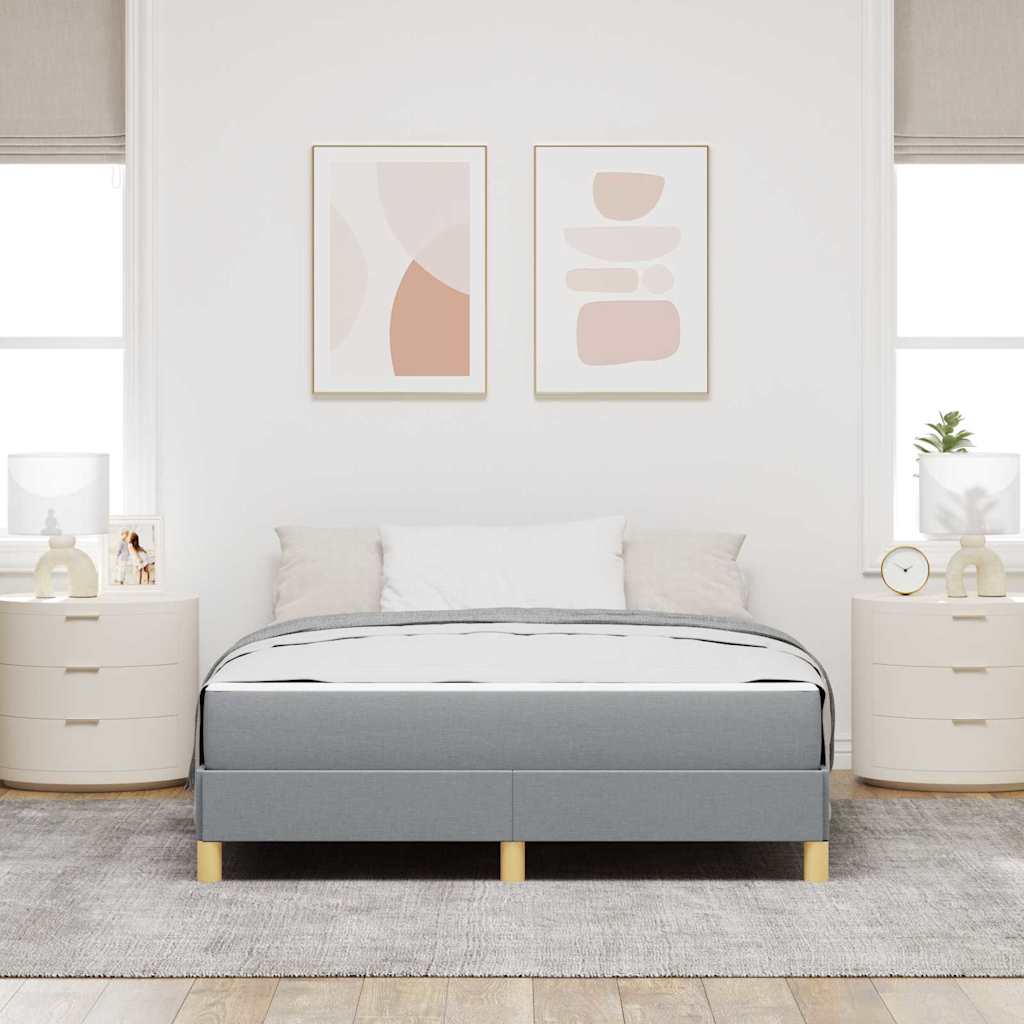 Lit à ressorts avec matelas Gris clair 140 x 190 cm tissu - XIOS
