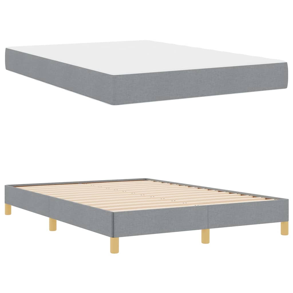 Lit à ressorts avec matelas Gris clair 140 x 190 cm tissu - XIOS