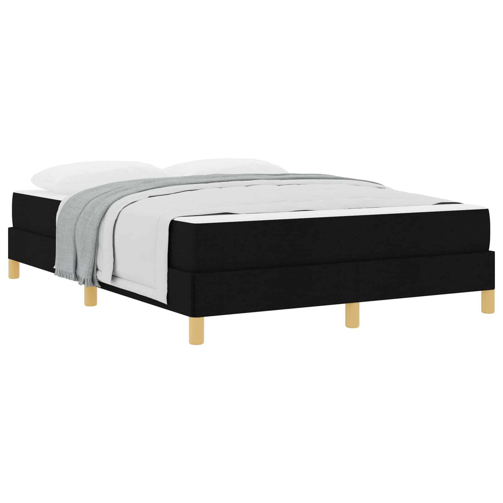 Lit à ressorts avec matelas Noir 140 x 190 cm tissu - XIOS