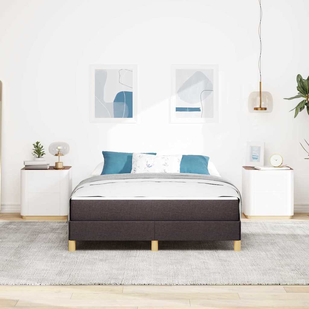 Lit à ressorts avec matelas Marron foncé 140 x 190 cm tissu - XIOS