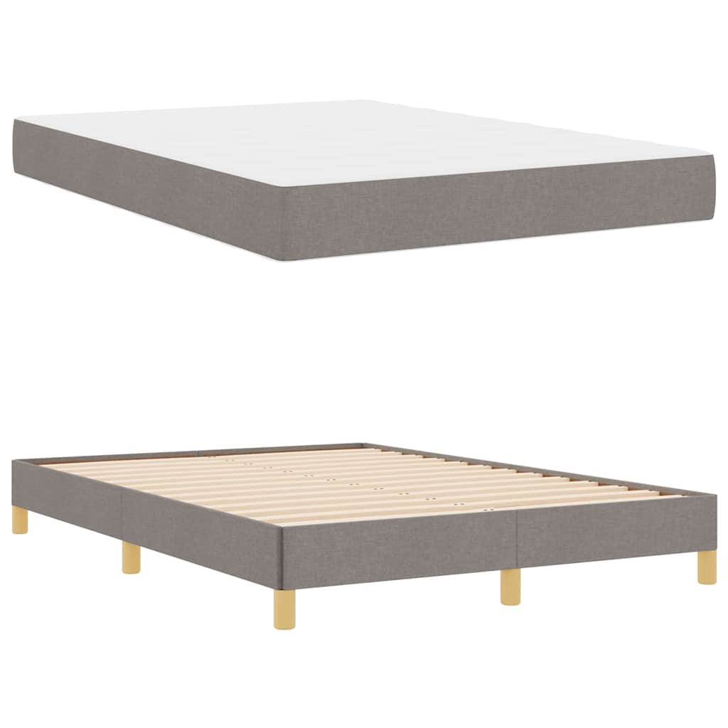 Lit à ressorts avec matelas Taupe 140 x 190 cm tissu - XIOS