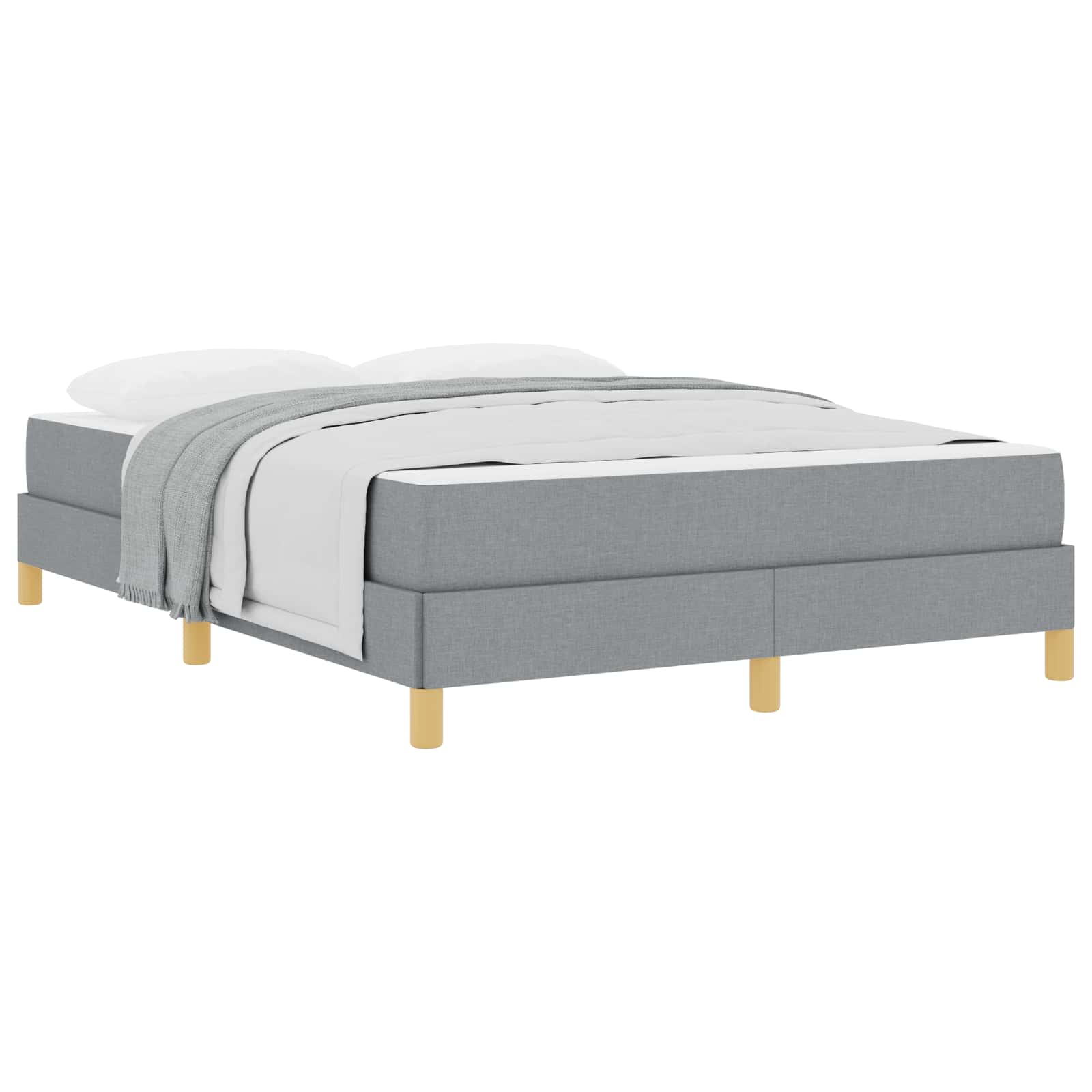 Lit à ressorts avec matelas Gris clair 140 x 200 cm tissu - XIOS