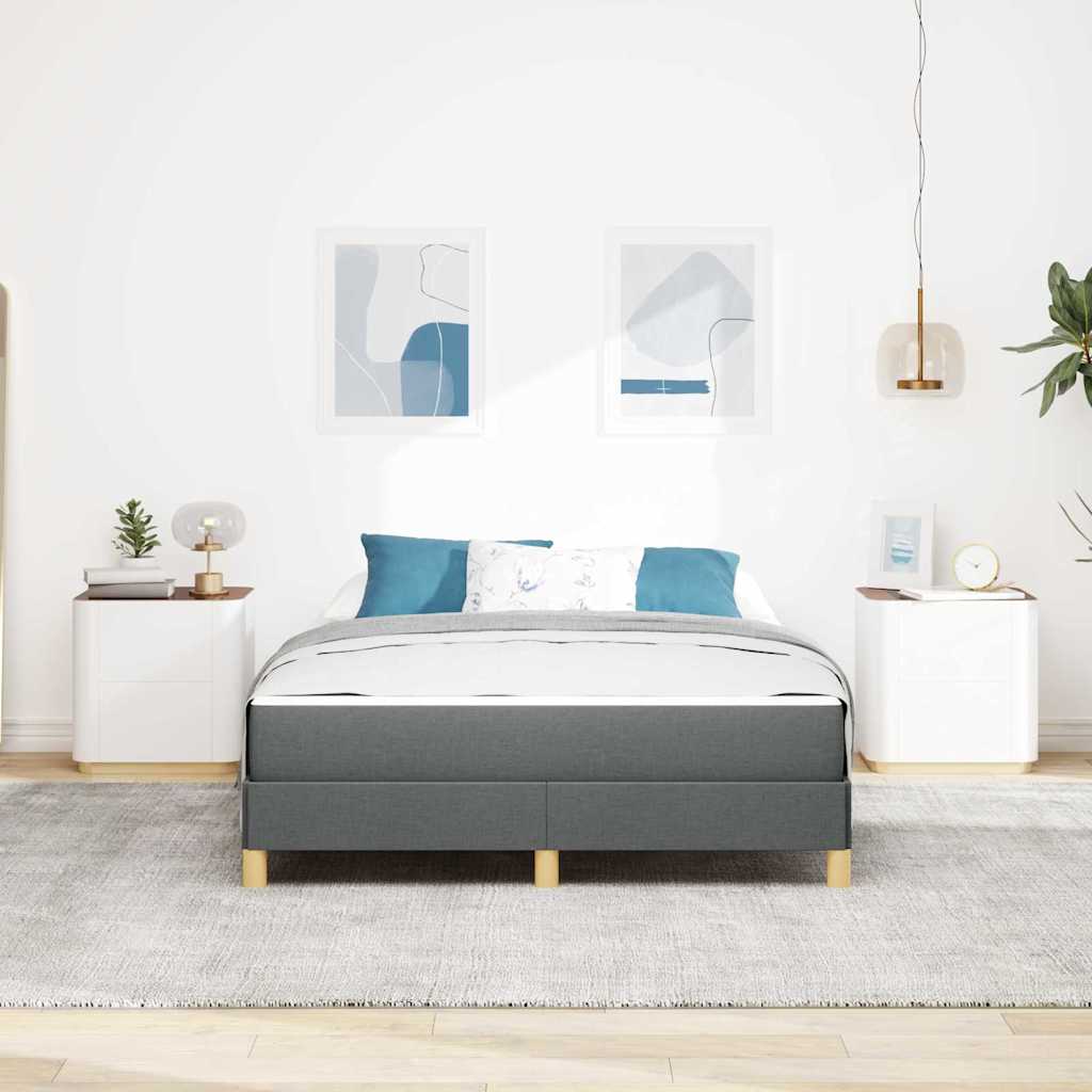 Lit à ressorts avec matelas Gris foncé 140 x 200 cm tissu - XIOS