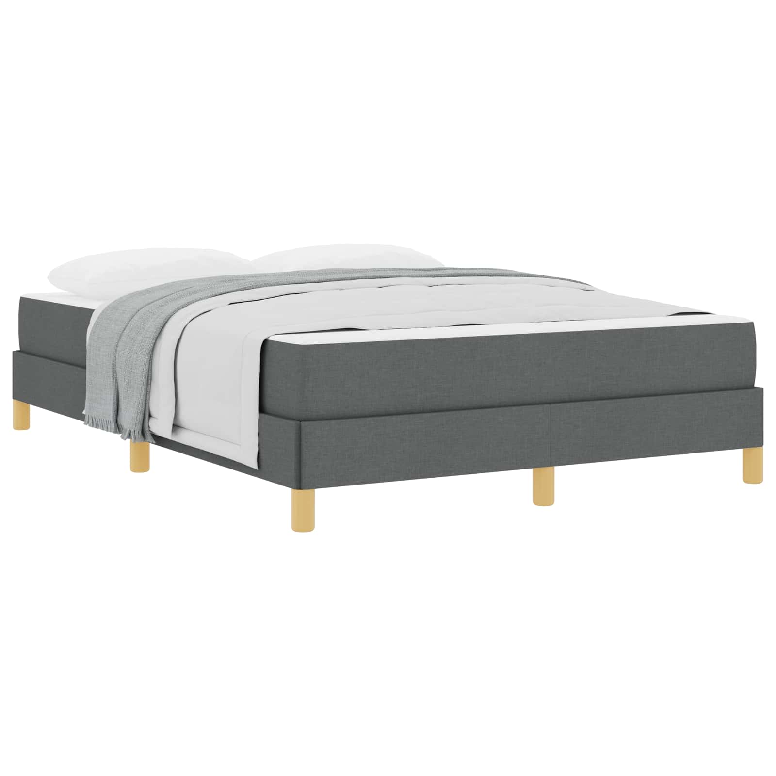 Lit à ressorts avec matelas Gris foncé 140 x 200 cm tissu - XIOS