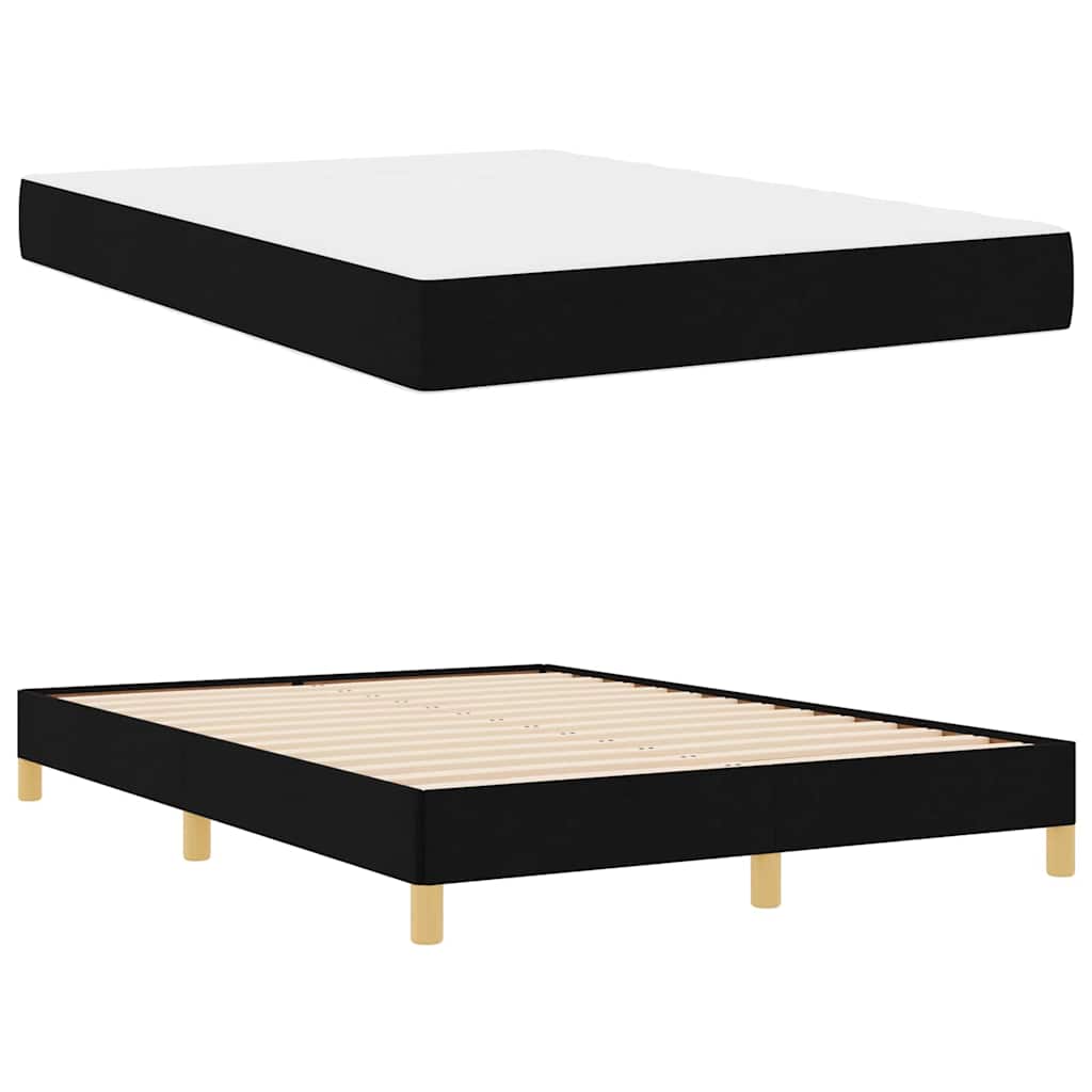 Lit à ressorts avec matelas Noir 140 x 200 cm tissu - XIOS
