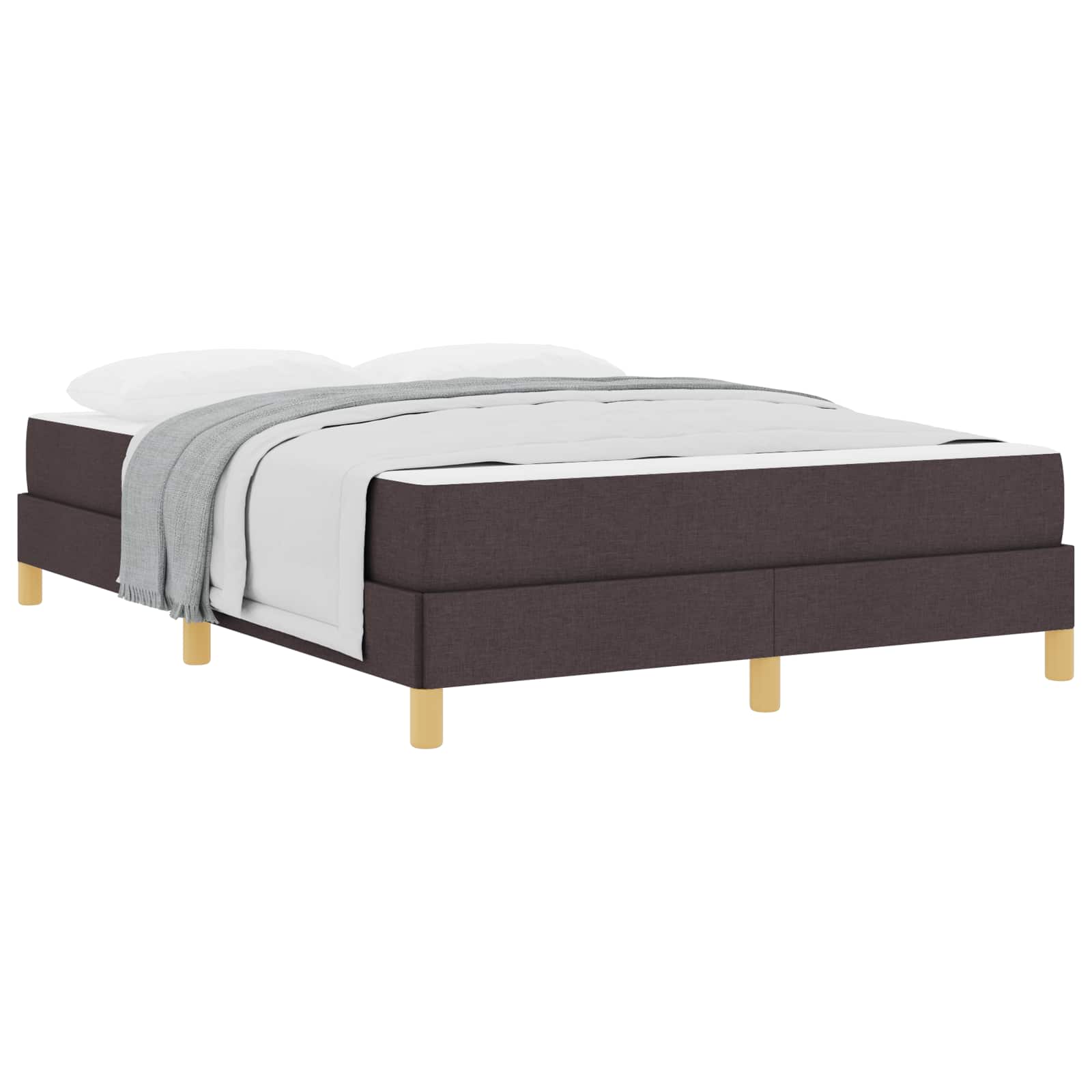 Lit à ressorts avec matelas Marron foncé 140 x 200 cm tissu - XIOS