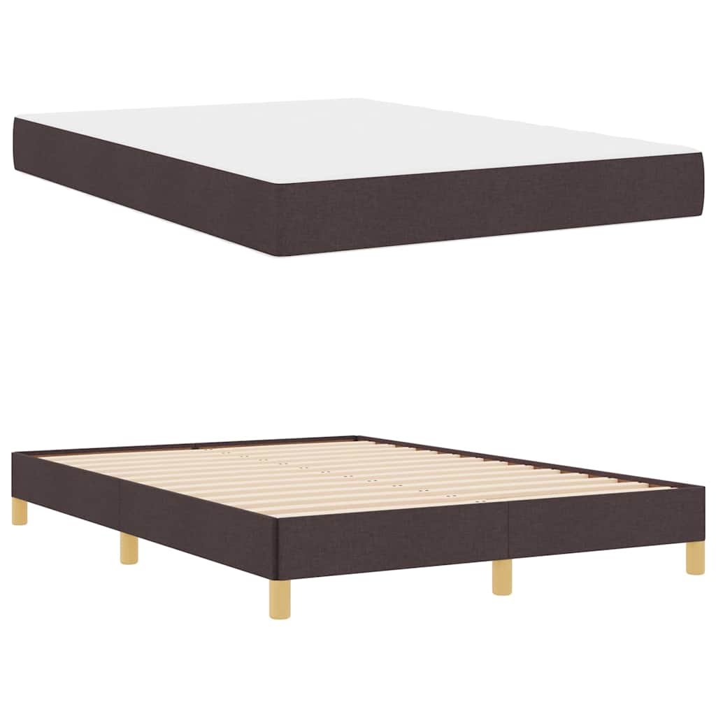 Lit à ressorts avec matelas Marron foncé 140 x 200 cm tissu - XIOS