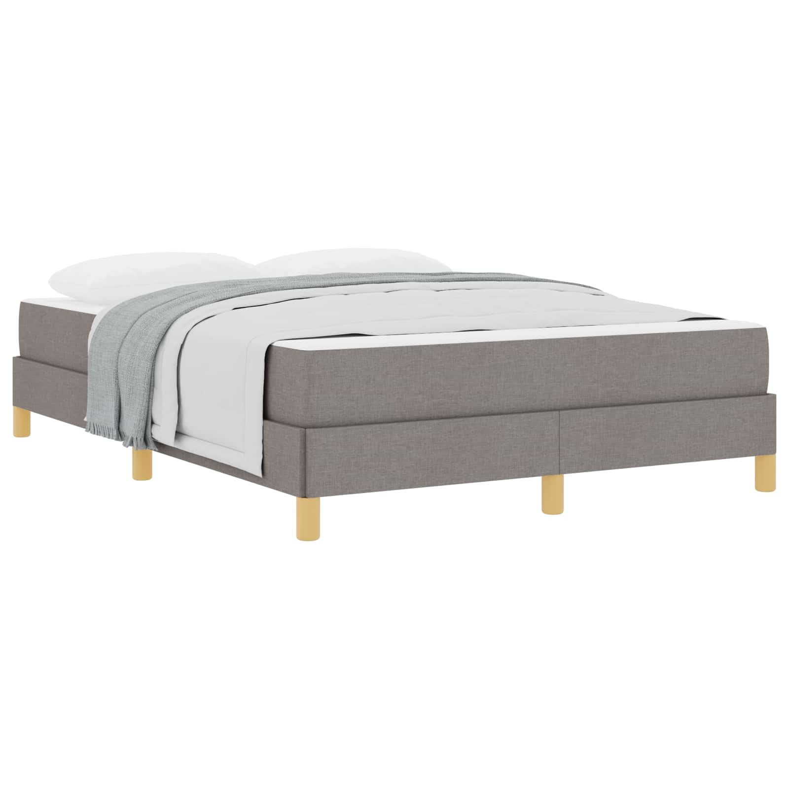 Lit à ressorts avec matelas Taupe 140 x 200 cm tissu - XIOS