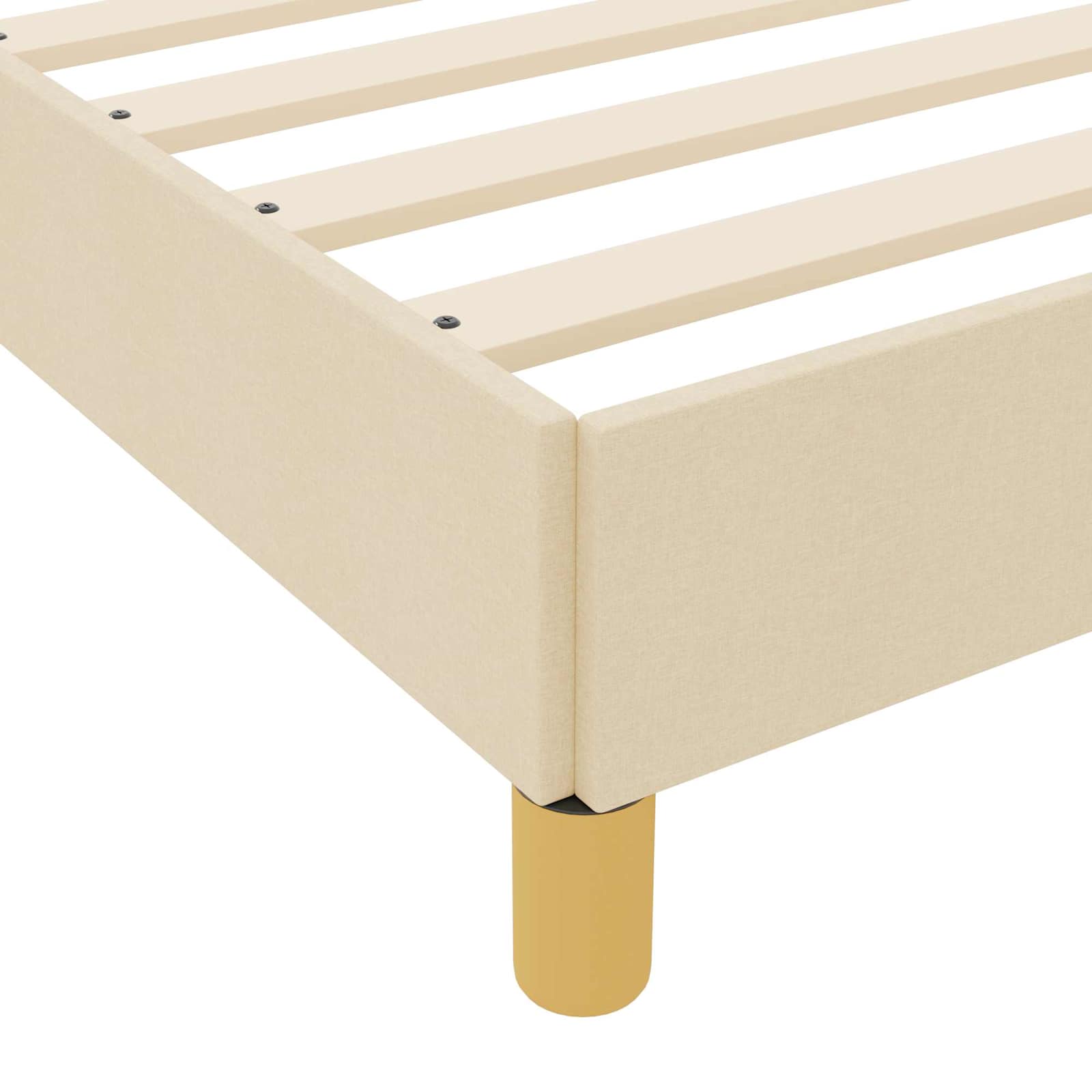Lit à ressorts avec matelas Crème 140 x 200 cm tissu - XIOS