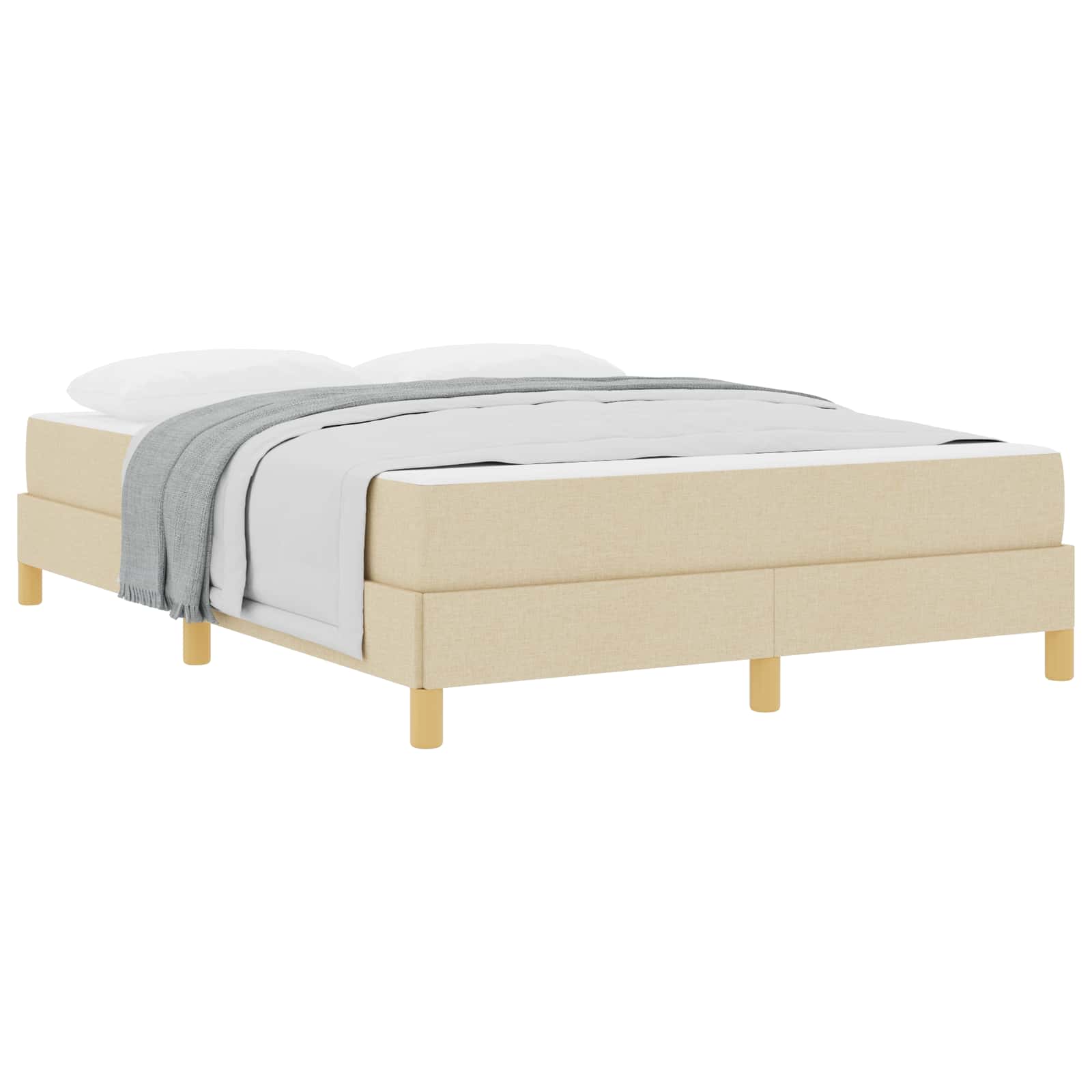 Lit à ressorts avec matelas Crème 140 x 200 cm tissu - XIOS