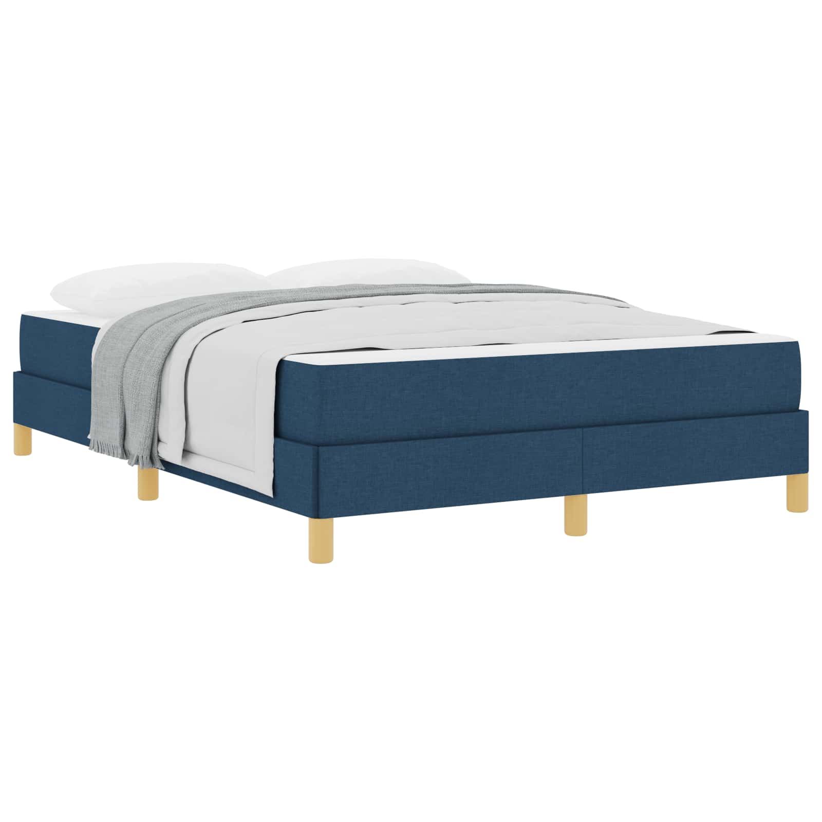 Lit à ressorts avec matelas Bleu 160 x 200 cm tissu - XIOS