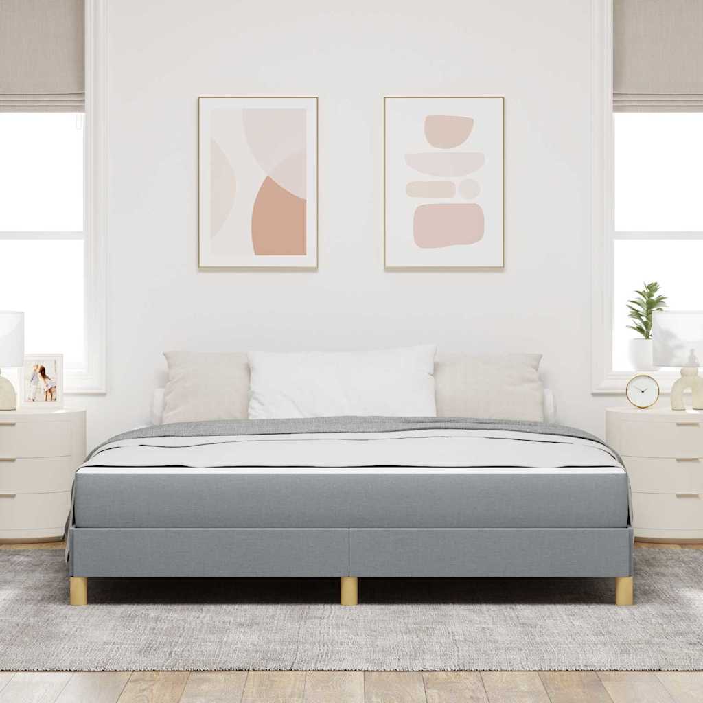 Lit à ressorts avec matelas Gris clair 180 x 200 cm tissu - XIOS